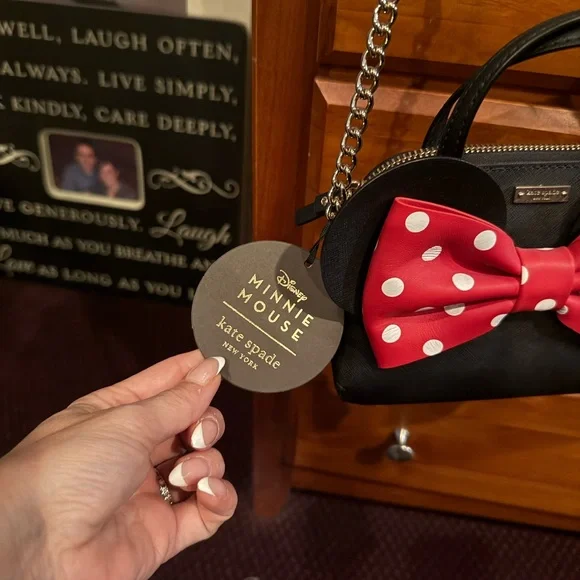 Kate Spade Black and Red Polka Dot Bow Bag - Picture 3 of 5